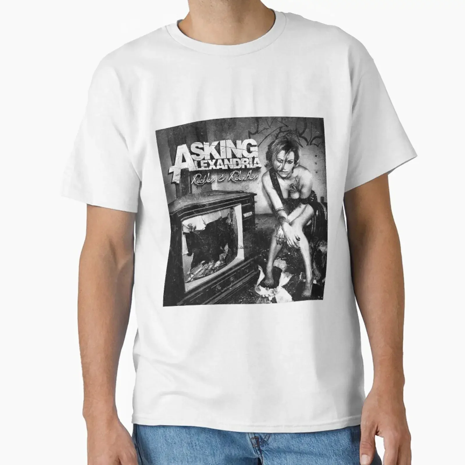 Asking Alexandria Reckless relentless designed and sold by Leone90 vintage Washed homme Versatile designer clothes streetwear