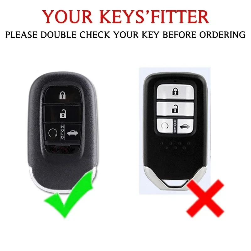 Zinc Alloy Leather Car Key Case Cover Shell Fob Holder for Honda CRV Custom Logo Smart Control Protected Key Bag Auto Keychain view 4