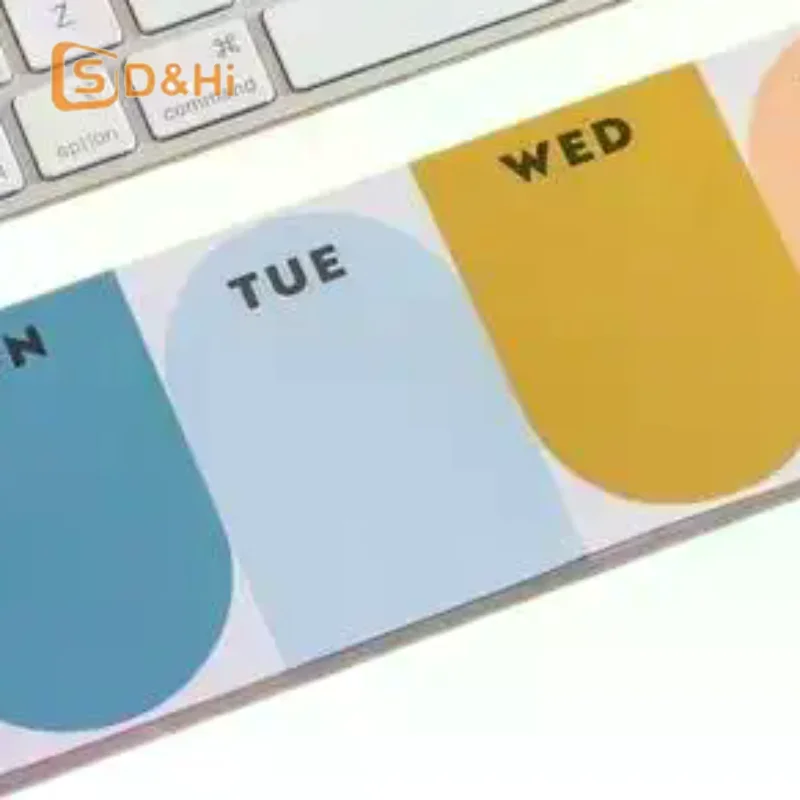 1 pack 50 Sheet Weekly Planner Tear Off Notepad Rainbow Color Daily Schedule Memo Pad To Do List For Office Study Work Planning