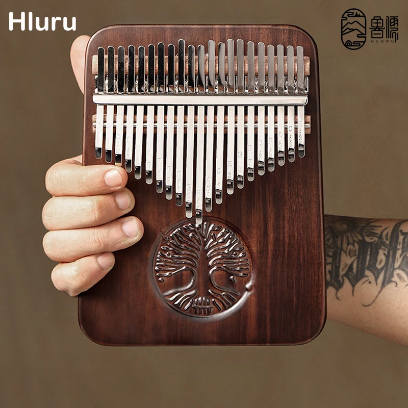 HLURU 21 Key Kalimba Musical Instrument Professional Thumb Piano Full Solid Wood Black Walnut Kalimba Finger Piano Portable