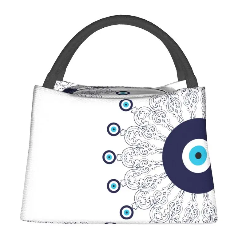 Custom Mediterranean Evil Eye Mandala Pattern Insulated Lunch Bag for Turkish Tribes Amulet Leakproof Thermal Cooler Bento Box