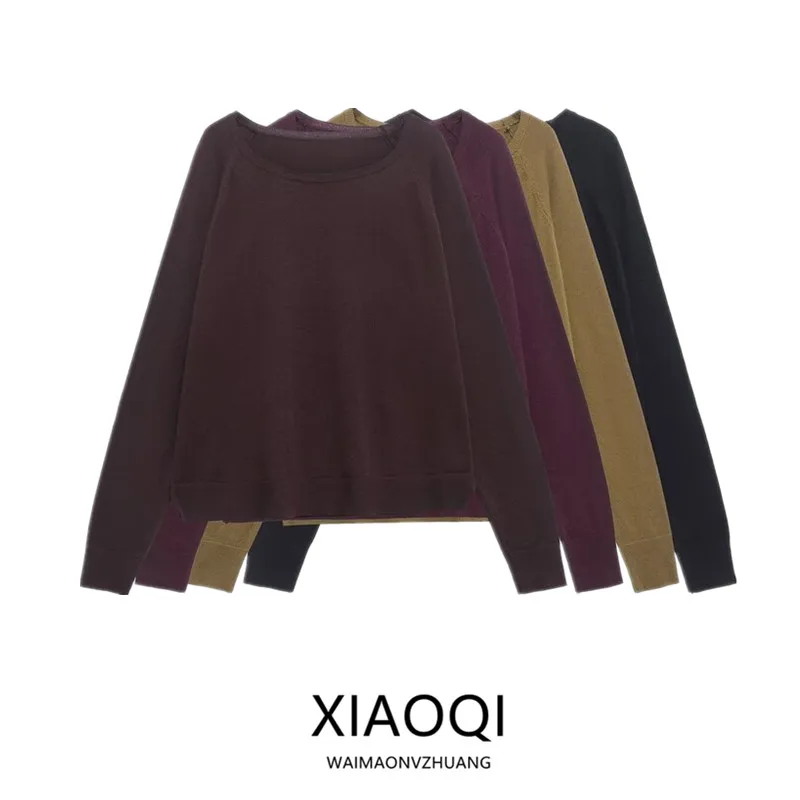 

2024 Autumn Winter New Arrival Women's Faion Versatile Basic Long Sve round Ne Fine Needle Knitted Sweater Commute Sle