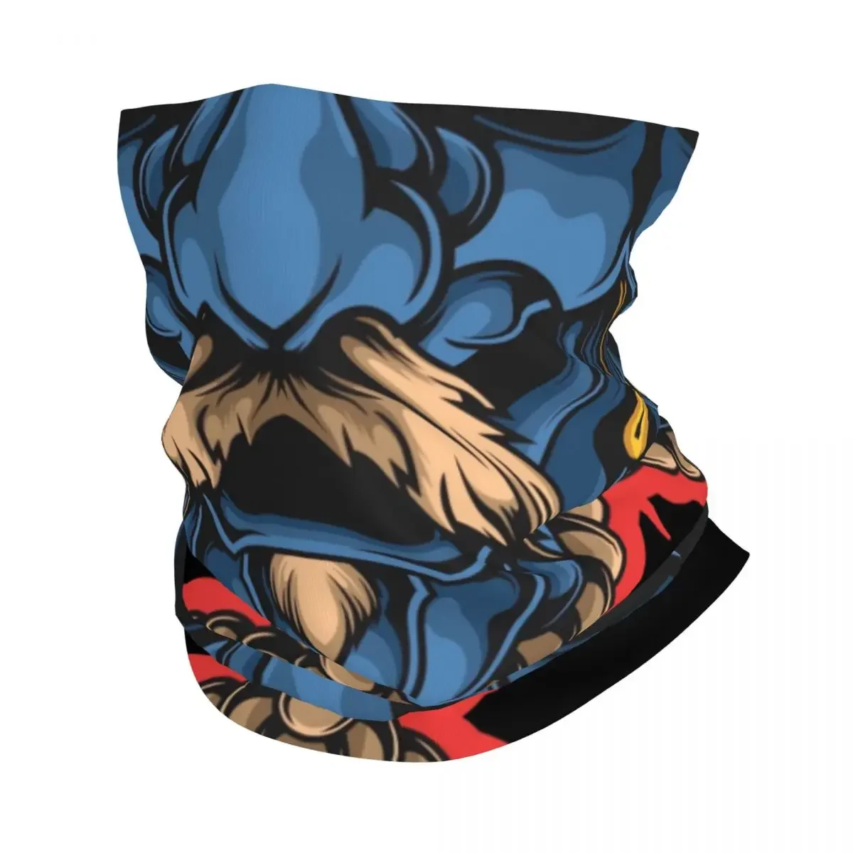 Japanese Samurai Bandana Neck Gaiter for Ski Hunting Men Women Wrap Scarf Yakuza Oni Balaclava Warmer Scarf