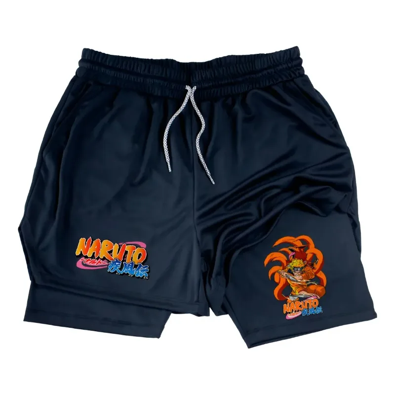 

NARUTO Летние мужские и женские короткие Masculino Dry Fit Treino Naruto Raposa Nove Caudas
