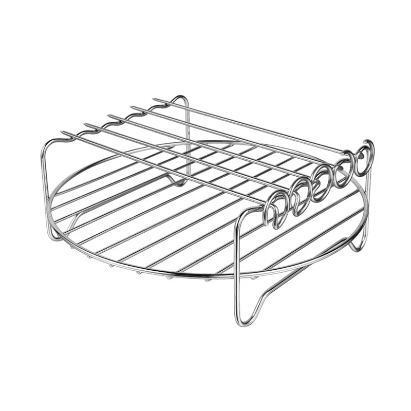 2 pçs acessórios da fritadeira de ar rack de ar conjunto multi-purpose dupla camada rack com espeto para xl power airfryer