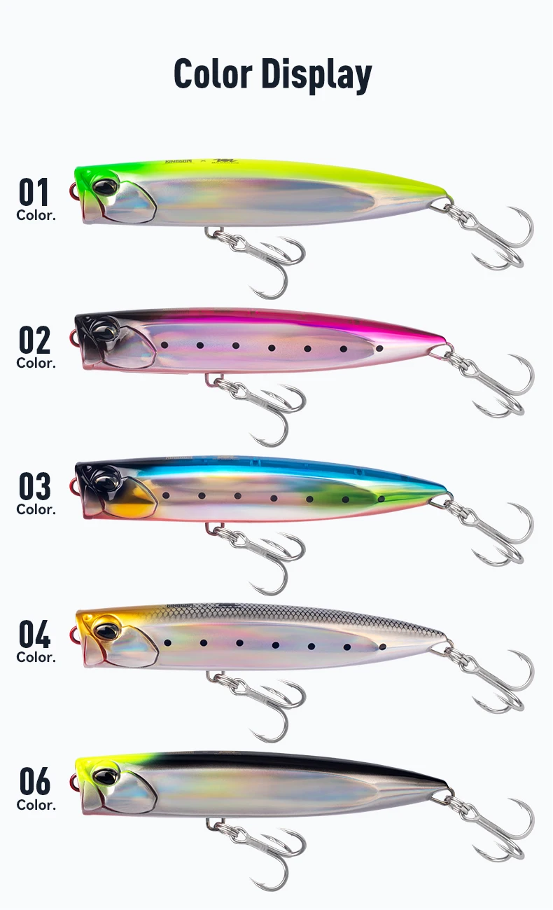 Kingdom Popper Angelköder 37,5 g 58 g 79 g Topwater Wobbler Salzwasser Kunstköder Trolling Popper Jerkbait zum Barschangeln – Detail 9