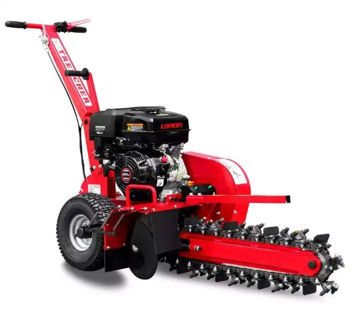 DORITE 15HP Profundidade 60cm Zanjadora EPA EU5 Alimentado a gasolina portátil Caminhada atrás de 600mm Scavatrice Trancheuse Mini Trencher de corrente