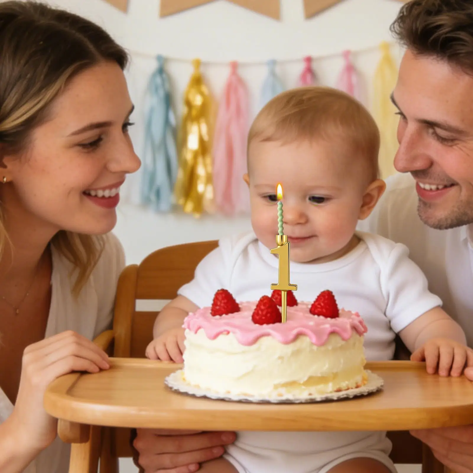 Zahlen-Kerzenhalter, 10 Stück, Abschlussfeier-Zubehör, digitale Kuchenkerzenhalter für Partyplaner, Hobbybäcker, Einzelhandel