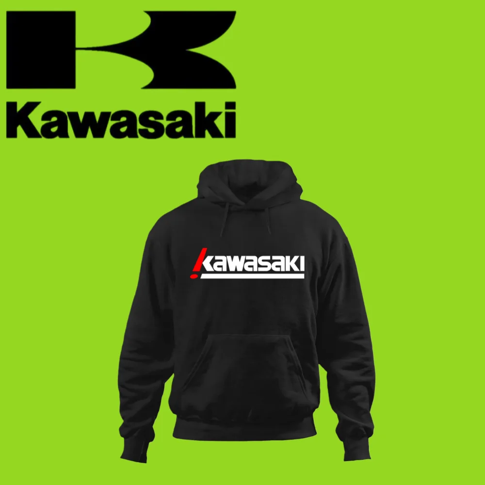 

New Kawasaki Sporty Style Fashion Trend Y2K Autumn/Winter Print 100% Pure Cotton Loose Casual Hoodie for Spring/Autumn 2025