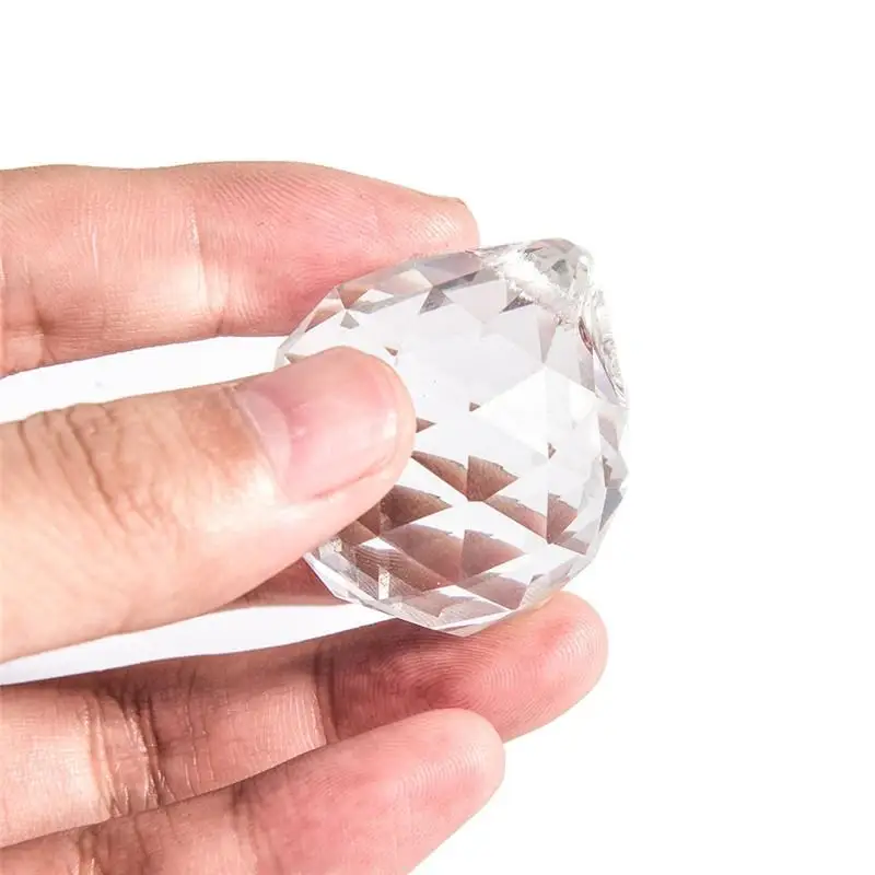 10Pcs Clear 20mm Crystal Chandelier Hanging Pendant Crystal Ball Glass Prism Drop Pendant