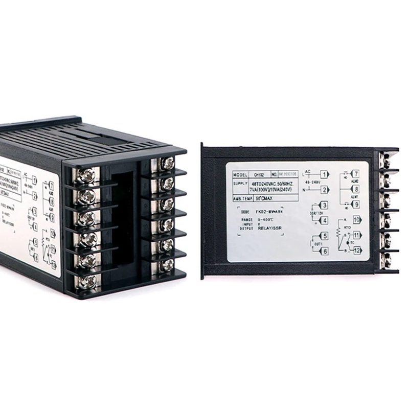 SSR e relè a doppia uscita CH102 Regolatore di temperatura intelligente PID digitale LCD con uscita a due relè 48-240 V CA