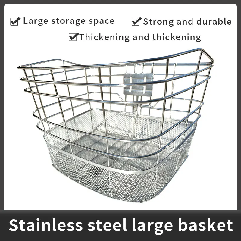 Manufacturers wholesale and retail large capacity stainless steel basket bicycle basket