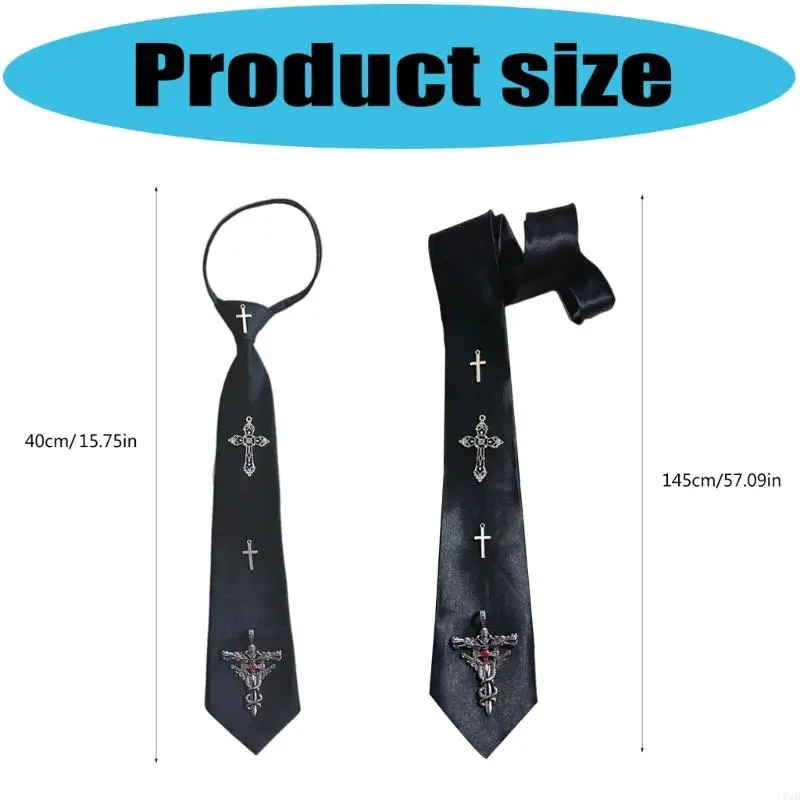 jk موحدة العلاقات السوداء المنحوتة المعادن الصلبان اليابان JK Seifuku cosplay tie-tie-tnoolgirl jk بدلة العنق