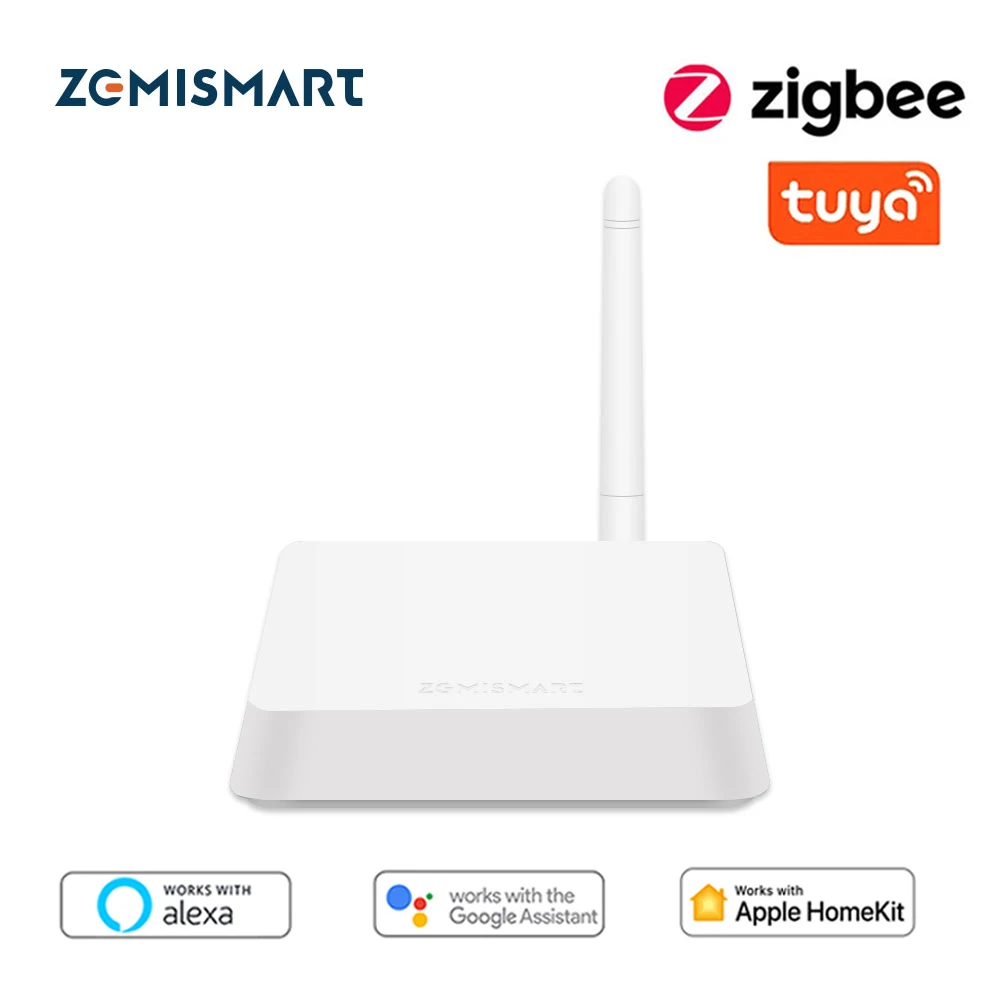 

Zemismart Zigbee Homekit Wired Hub Smart Home Bridge Gateway with Antenna Zigbee Devices Work with Home Tuya Smart APP