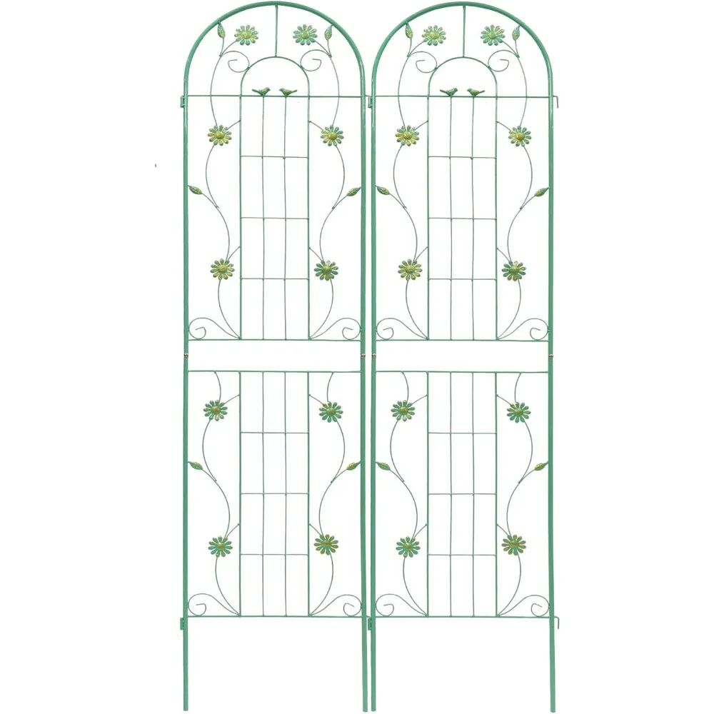 

2 Pack Garden Trellises, 86.6x40 Metal Plant Trellis Green Iron Plant Support for Climbing Plants, Vegetables, Flowers, Vines, C