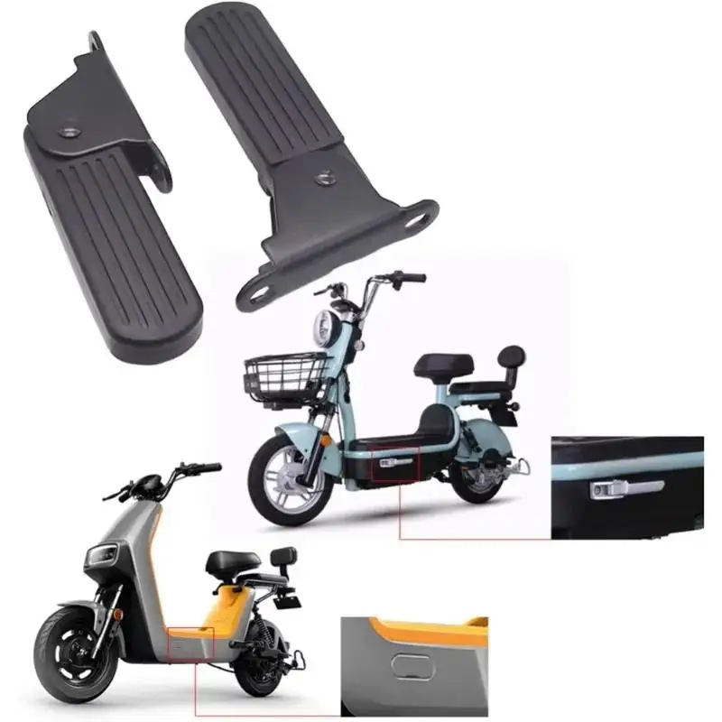 1 Pair Foldable Front Foot Pedals For Yadi Aima Harley U1 E-Bike Lightweight Aluminum Alloy Anti-Slip Cycling Pedals Accessories