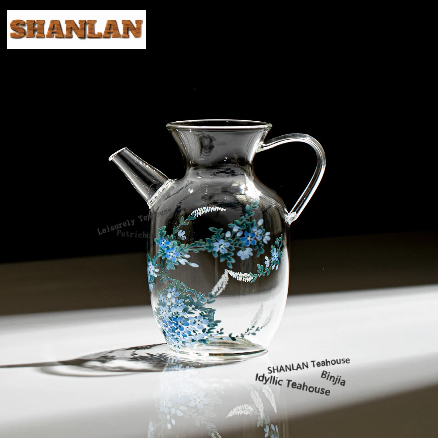 

340 мл стеклянный чайник с орхидеей, горшок для заварки чая в стиле дзен, бытовой чайник с шариковым отверстием, аксессуары для чайной церемонии, подарок, ремесло