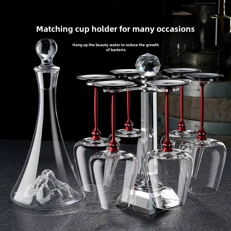 Handmade High-End Crystal Red Wine Glass Elegant Barware for Banquet Wedding High-Speed Rotation Glassware