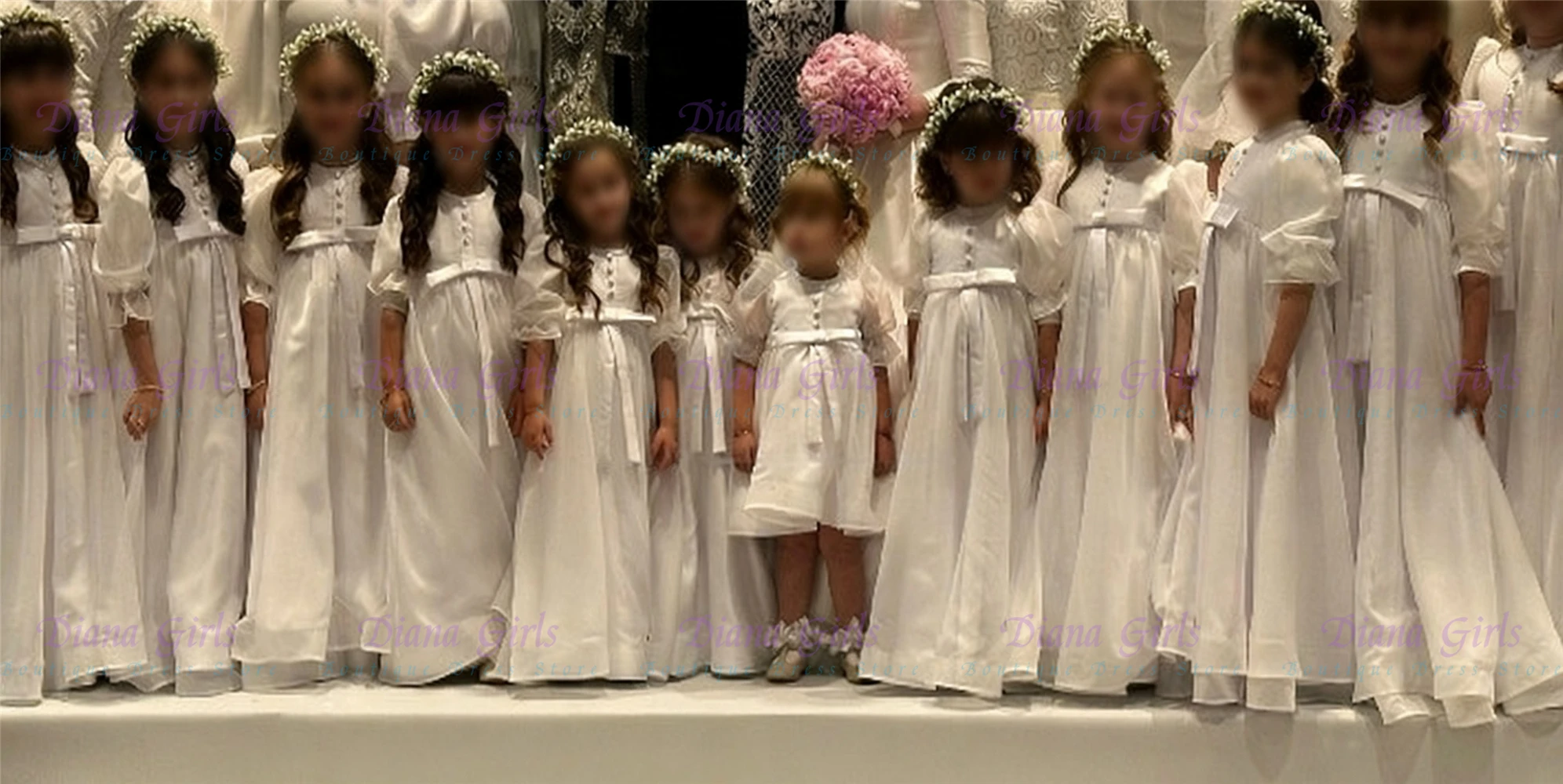 

Elegant White Organza Lovely Flower Girl Dress Fluffy With Exquisite Bow Applique For Kids Birthday Party Evening Ball Gowns