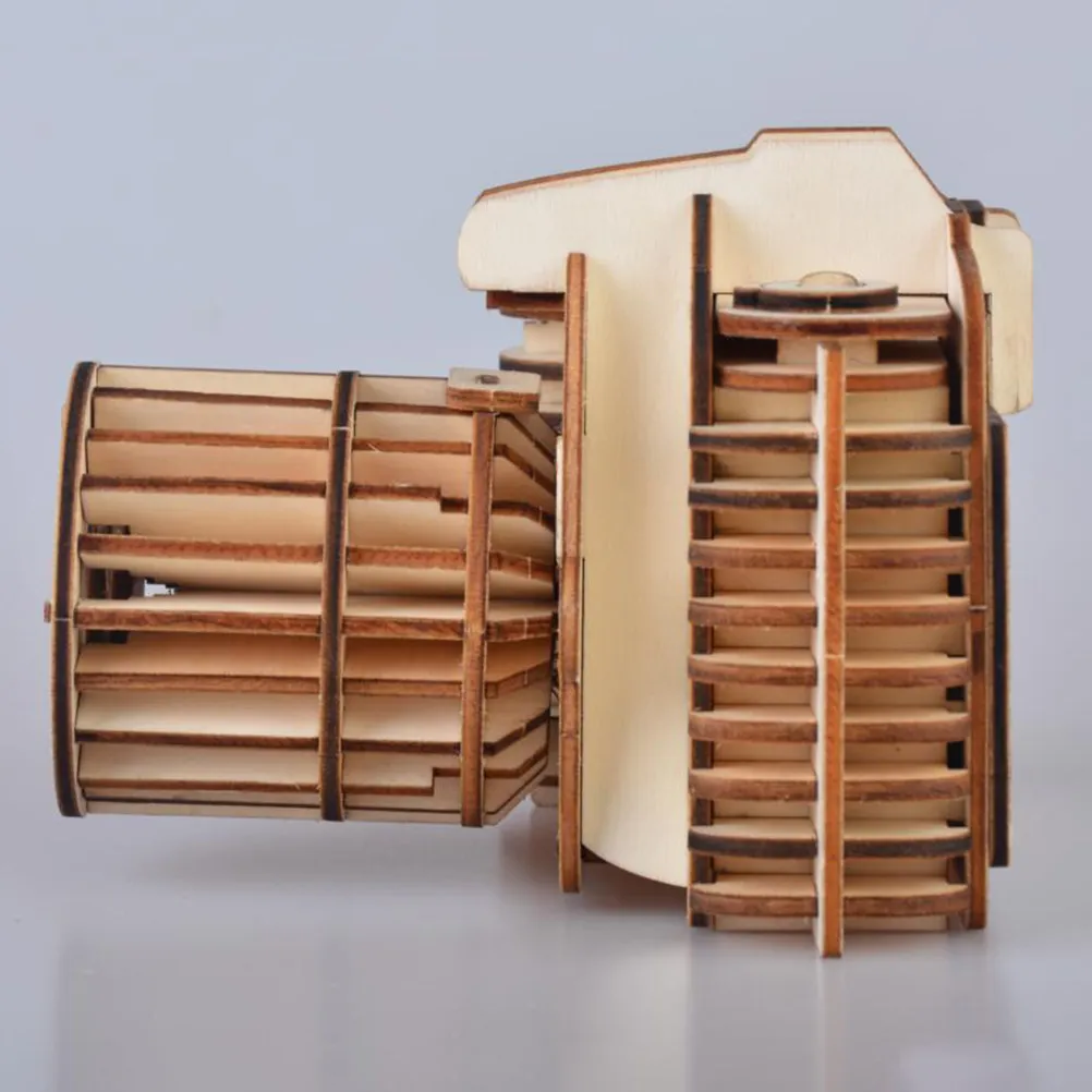 

Wooden 3D Puzzle Camera Shaped DIY Educational Puzzle for Kids Enhancing Creativity Imagination Exercise Ability Family Gift