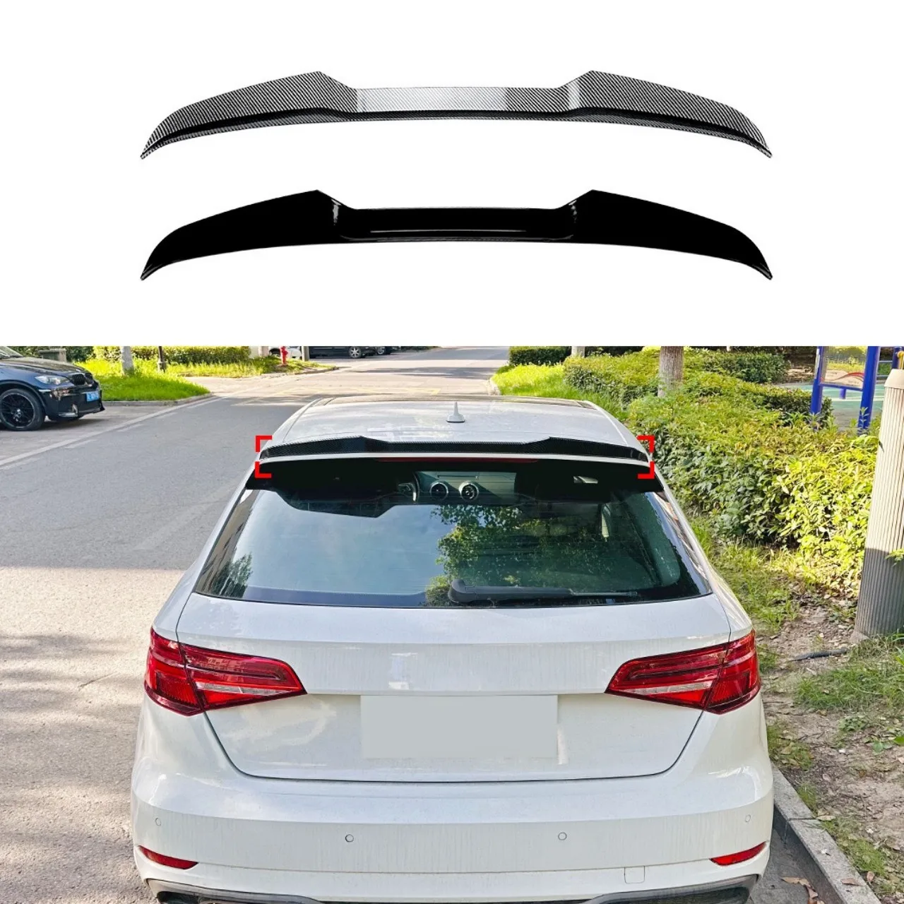 

For Audi A3 8V Sline Hatchback 2014 - 2020 ABS Plastic Rear Trunk Lid Boot Ducktail Spoiler Wings Car Tuning Accessories Part