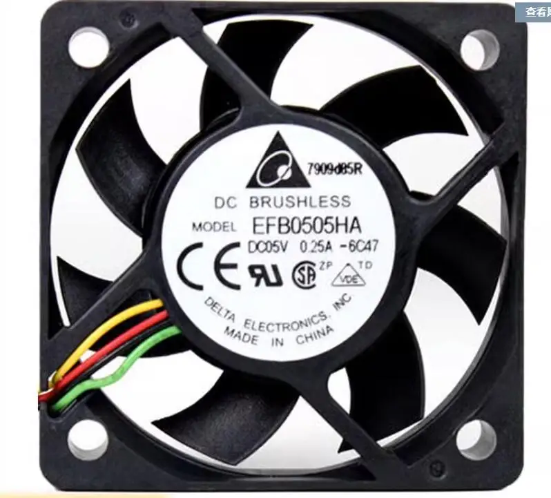 

Delta Electronics EFB0505HA DC 5V 0.25A 50x50x10mm 4-Wire Server Cooling Fan