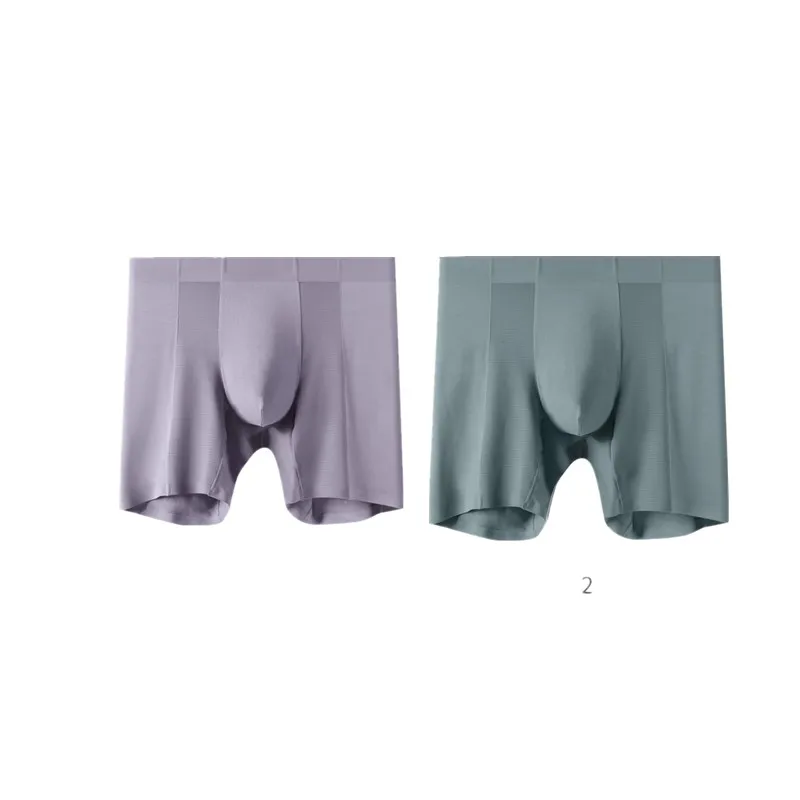 BOWEYLUN, nuevos pantalones antirozaduras sin costuras de Modal de los años 80, ropa interior deportiva de longitud extendida, antibacteriana y transpirable de Color sólido