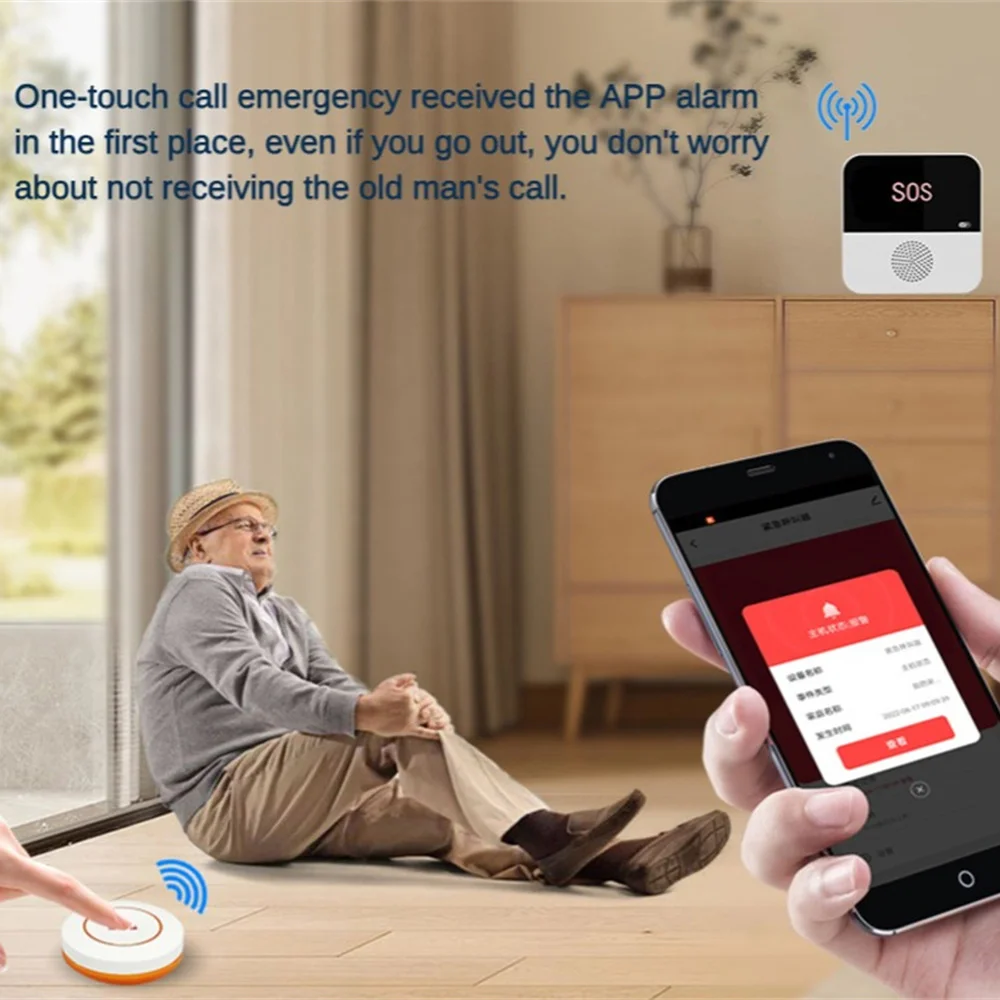 Imagem -04 - Xiaomi-botão de Pânico Wifi para Pager Idoso Monitoramento em Tempo Real Alarme de Emergência Sos Alarme Doméstico 433mhz