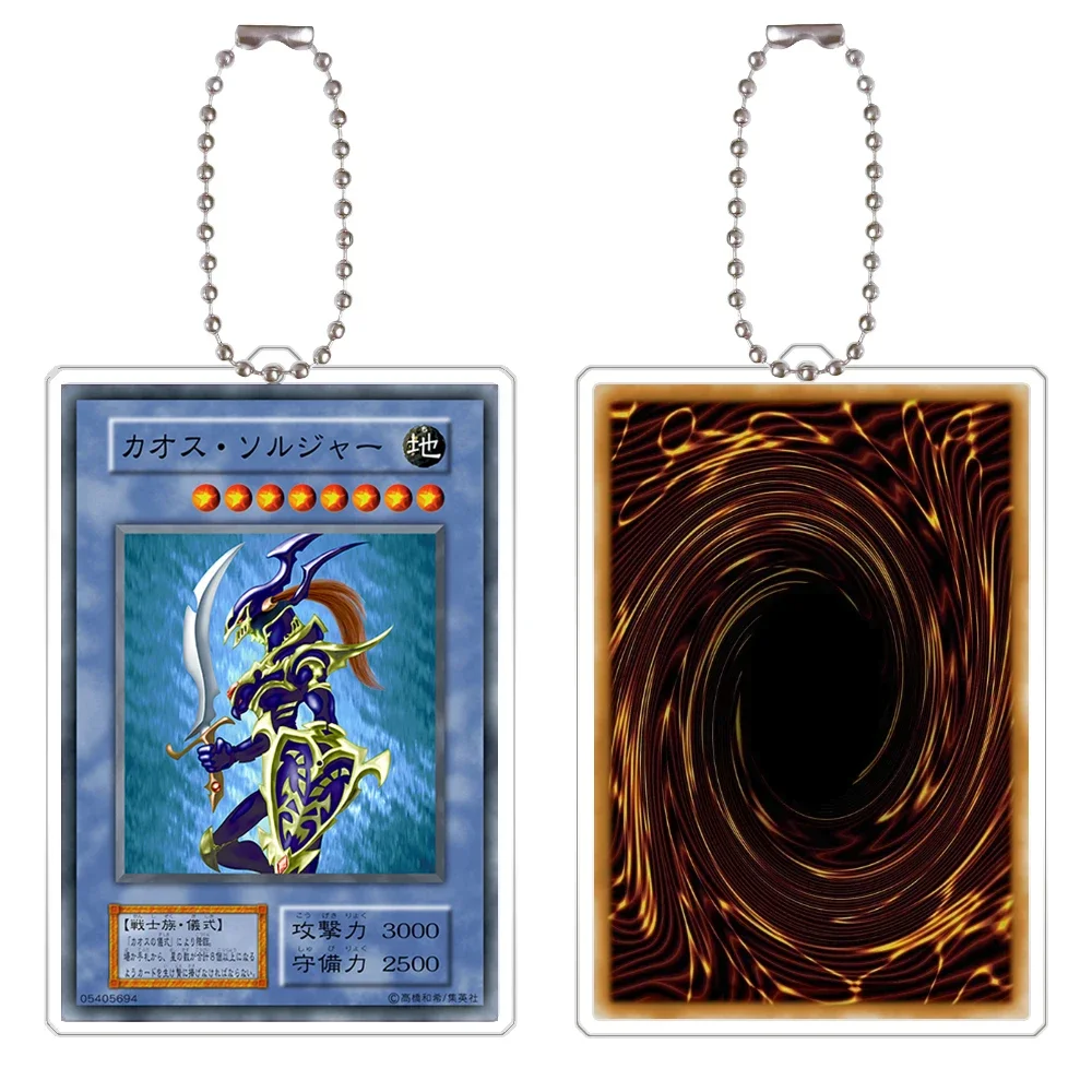 YuGiOh Black Magician Exodia Blue-Eyes White Dragon Kuriboh Diy Acrylic Keychain Pendant Anime Classics Game Collection Toy Gift