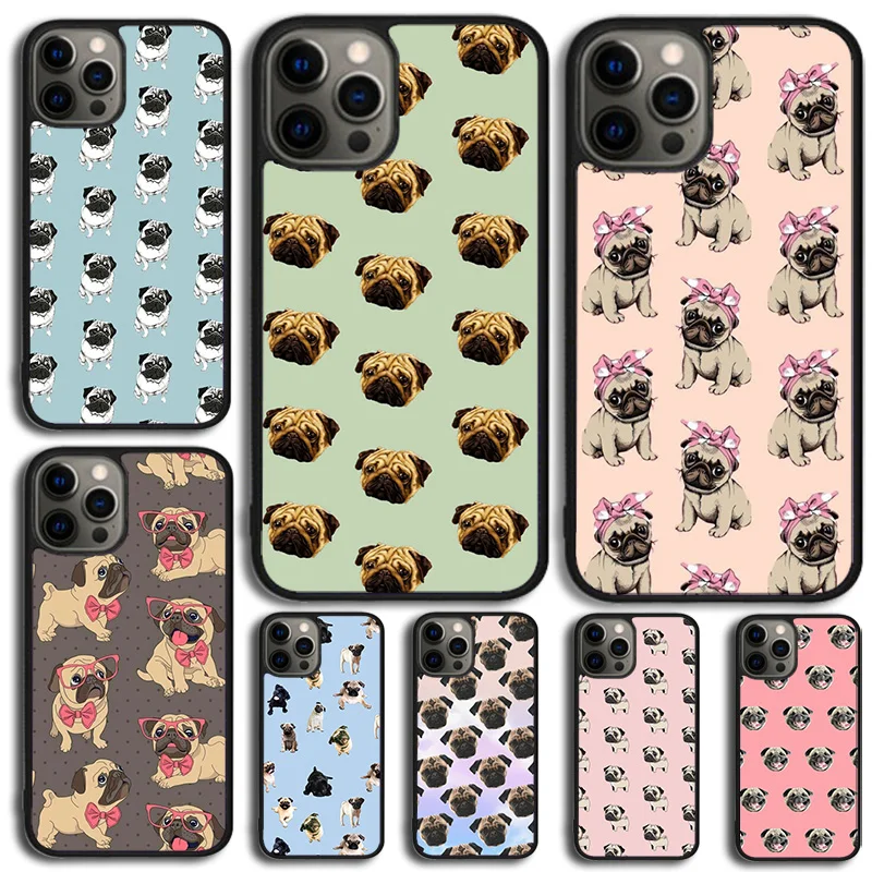 CUTE PUPPY PUG DOG MOPS Phone Case For iPhone 16 15 14 13 12 Mini 11 Pro Max Plus X XS Max XR Cover Shell coque