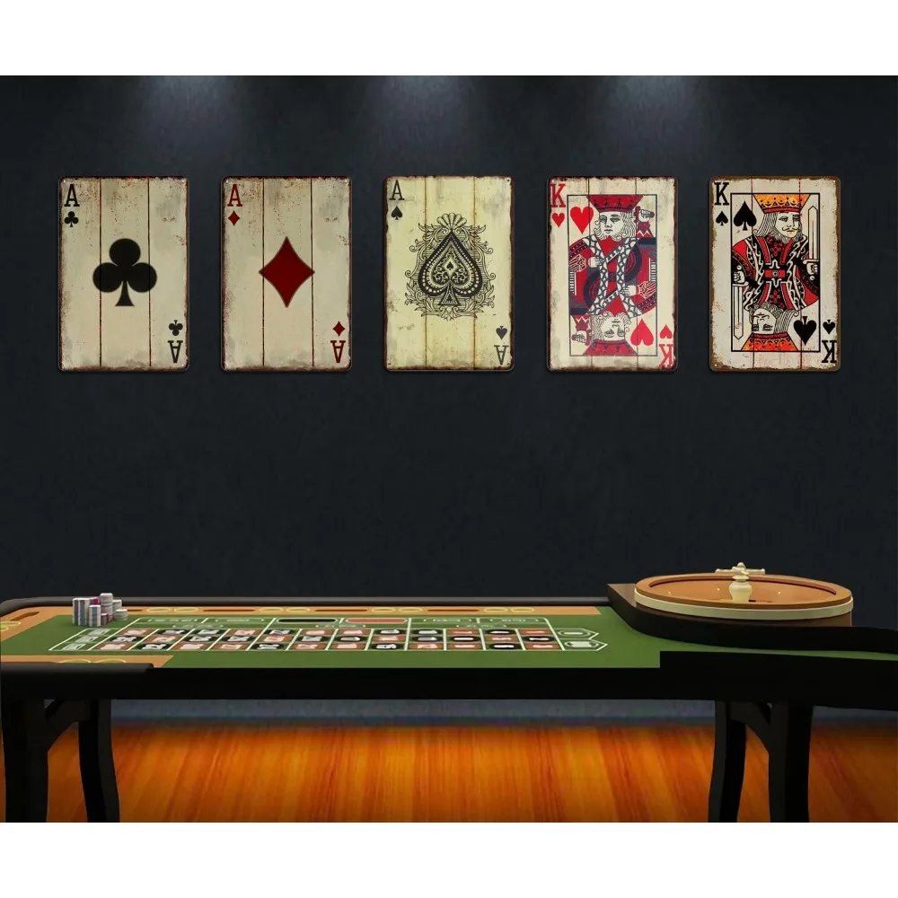 Retro Poker JOKER Metallschild – 30,5 x 20,3 cm große Vintage-Blechwanddekoration für Man Cave Home Cafe Pub Bar Shop