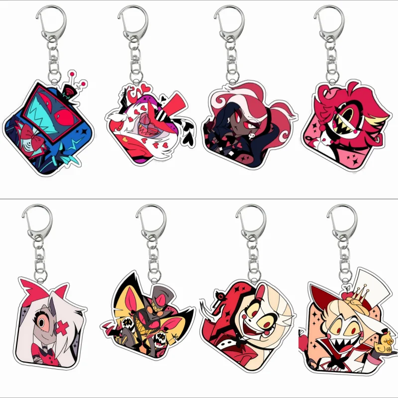 

Recycled Acrylic Keychain for Sir Pentious Charlie Morningstar Lucifer Morningstar Vaggie Niffty Anime Peripheral Keychain Gift
