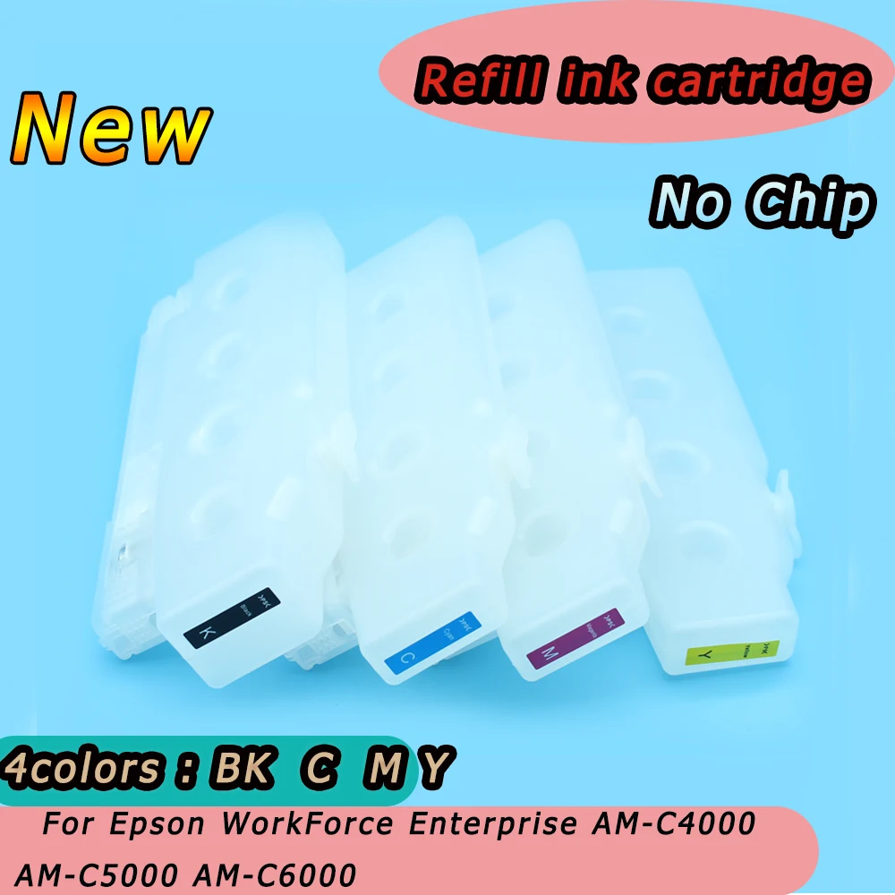 

4 Colors 400ML T08C T08D T08G T08H Refill Ink Cartridges No Chip for Epson AM-C4000 AM-C5000 AM-C6000 Printer