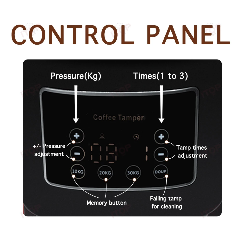 Ubijak do kawy elektryczny ITOP TCT58 58mm automatyczna ubijak do kawy z ekranem dotykowym 10-30KG narzędzie do regulacji ciśnienia Espresso 220V