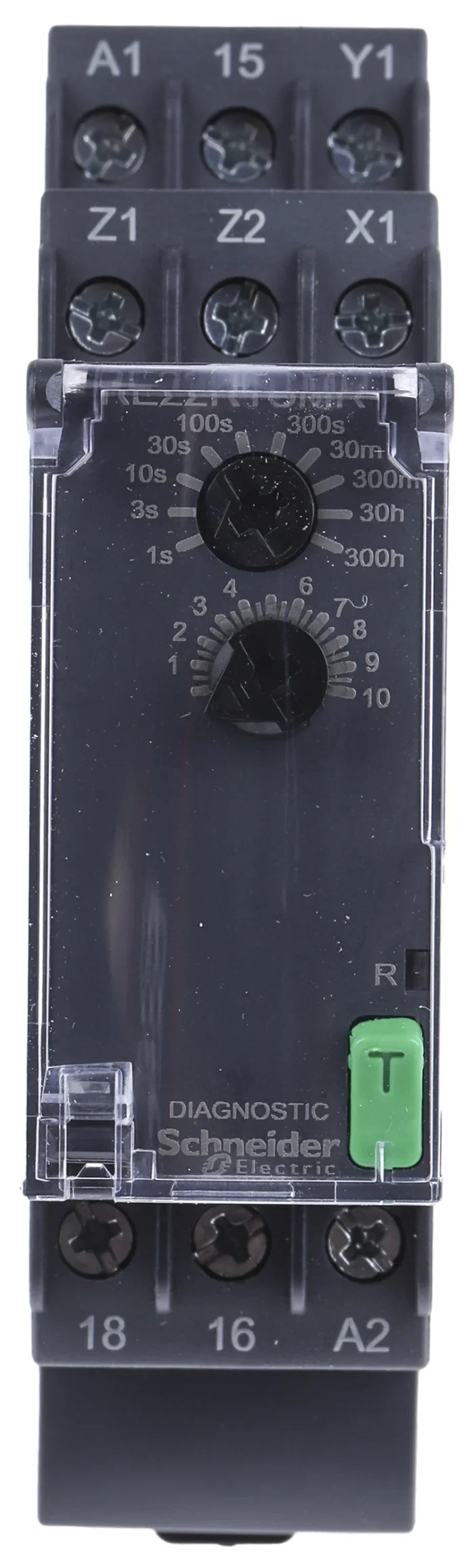 RE22R1CMR dual function relay, Harmony Timer Relays, 8A, 1CO, 0.05sâ€¦300h, off delay, 24...240V AC DC