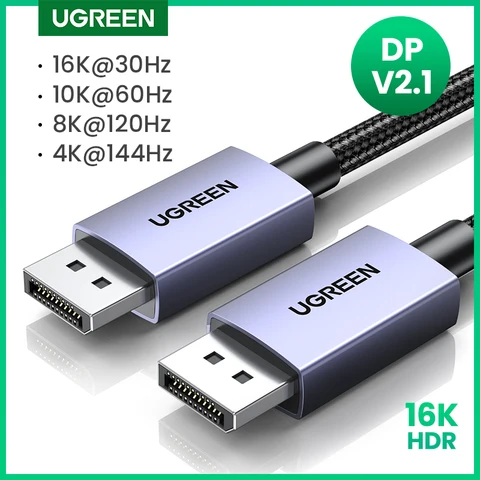 UGREEN 16K DisplayPort 2.1 кабель для высококачественной передачи видео — фото устройства