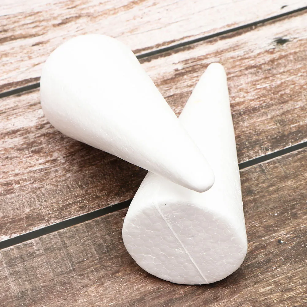 

6pcs Foam Cones White Cone Shape Diy Craft Material For Kids Christmas Tree Decorations Polystyrene Art Supplies Handicrafts
