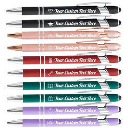 10 pcs Customized Ballpoint Pens with Stylus Tip Print Name Logo Metal Pen for Business Graduation Birthday Anniversary Gift Pen