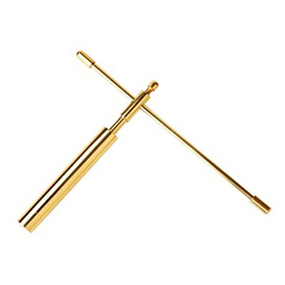 Imagem -03 - Pure Copper Probe For Treasure Hunting Ferramenta de Adivinhação Haste de Cobre Hastes de Água Altura do Punho 17 cm Comprimento da Mão 21cm 1pc