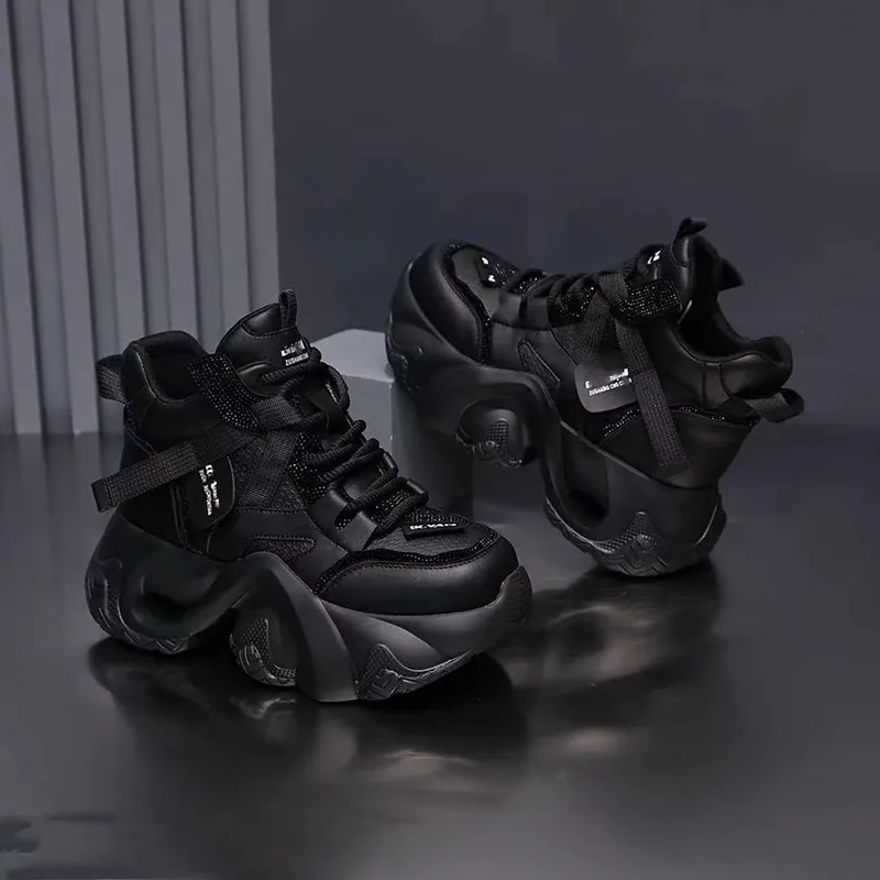 المرأة 2025 الخريف والشتاء منصة جديدة زيادة عالية الجودة أحذية رياضية كاجوال خفيفة الوزن لينة سوليد أحذية قطنية #5