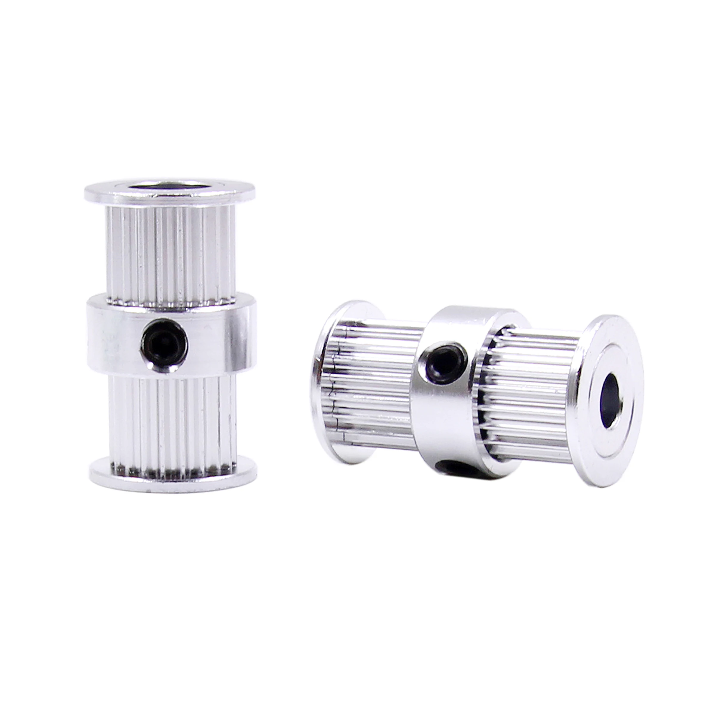 GT2 2GT 20 Teeth Double Head Aluminum Timing Belt Pulley Bore 5mm 8mm Width 9mm One-Piece Synchronous Wheel for 3D Print