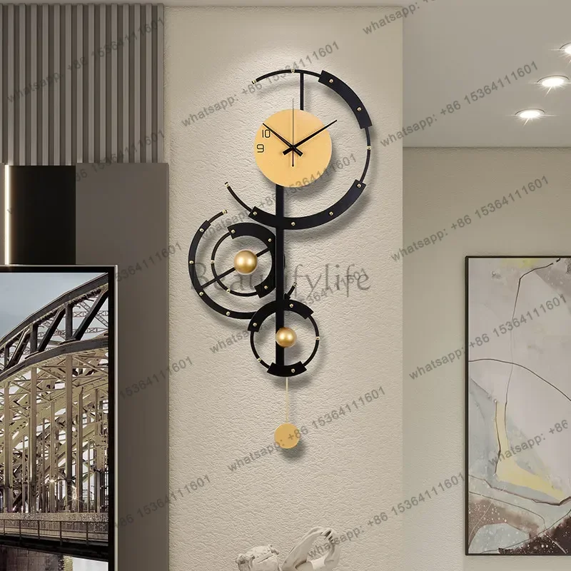 LJY Upgrade Black Premium Wall Clock Unique Elegant Nordic Design Modern Digital Clock Living Room Orologio Da Parete Home Decor