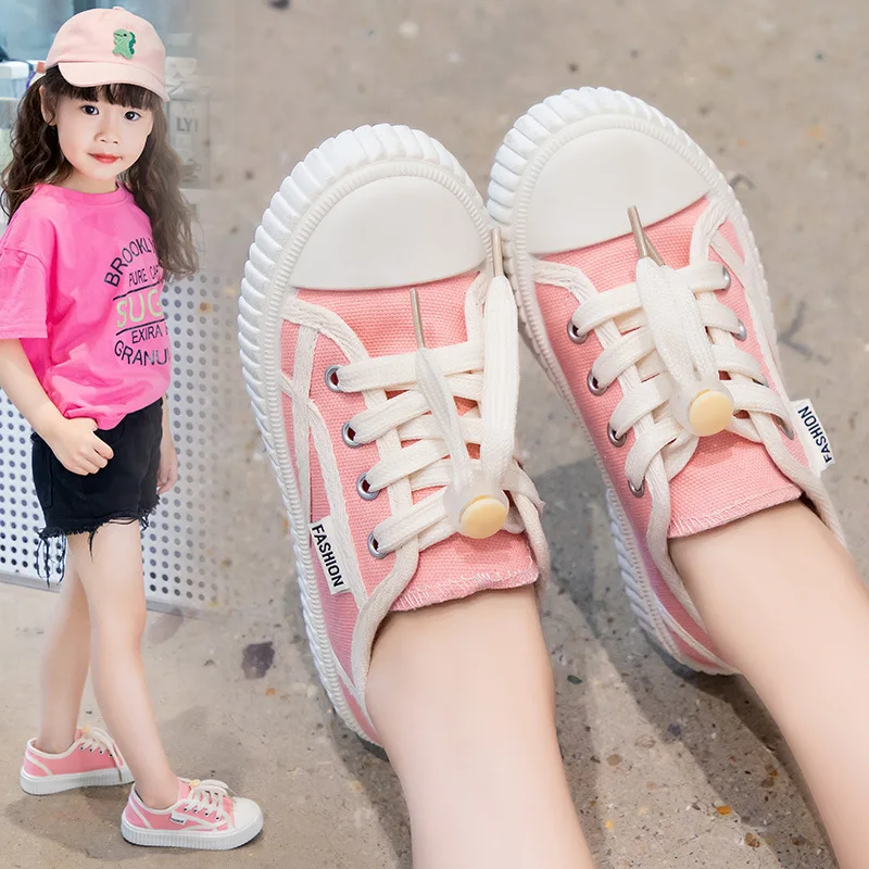 Fashion Girls Children Canvas Shoes Spring & Summer Breathable Boy Kids Sneakers Sports Casual Size 26-37