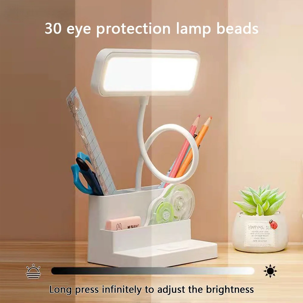 

Led Table Lamp 3 Color Temperature Adjustable Eye Protection Learning Desk Lamp Children Bedroom Bedside Lights USB Rechargeable