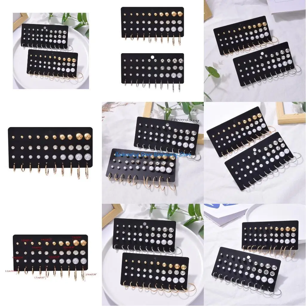 

573B Trendy Unusual Women's Rhinestones Crystal Earrings Bohemian Fashion Jewelry Geometric Round Circle Earrings