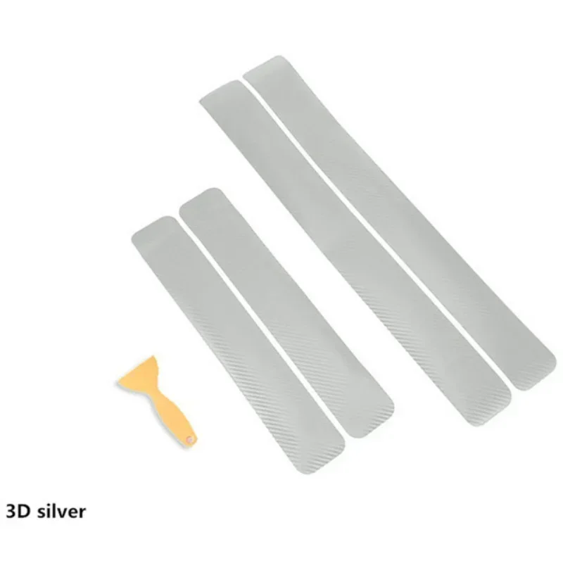 Car Threshold Strip, Pedal Decorative Strip Door Edge Anti-collision Sticker Scraper Car Sticker 3D Carbon Fiber Threshold Strip