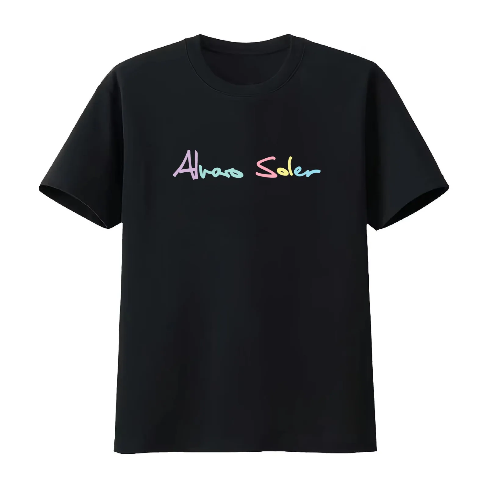 alvaro soler - handwritten signature design T-Shirt Summer Casual Cotton Tee Oversized Streetwear Tops Vintage Graphic Print