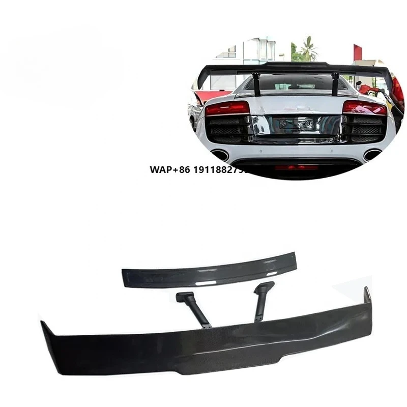 

For 09-15 R8 V8 V10 P-PI Style Carbon Fiber Rear Spoiler GT Wing with Base Panel Plate for R8