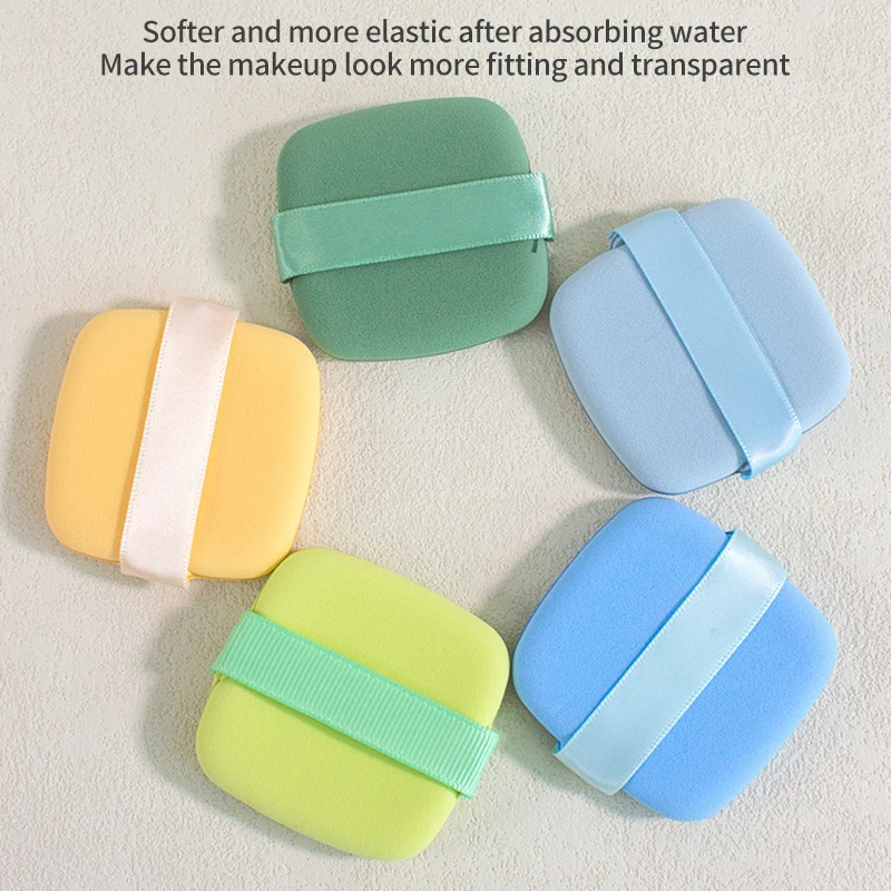 Paquet de 10 Macaron bouffées profilées double face, sec et humide, double usage, coussin d'air sans poudre douce/spécial pour fond de teint liquide