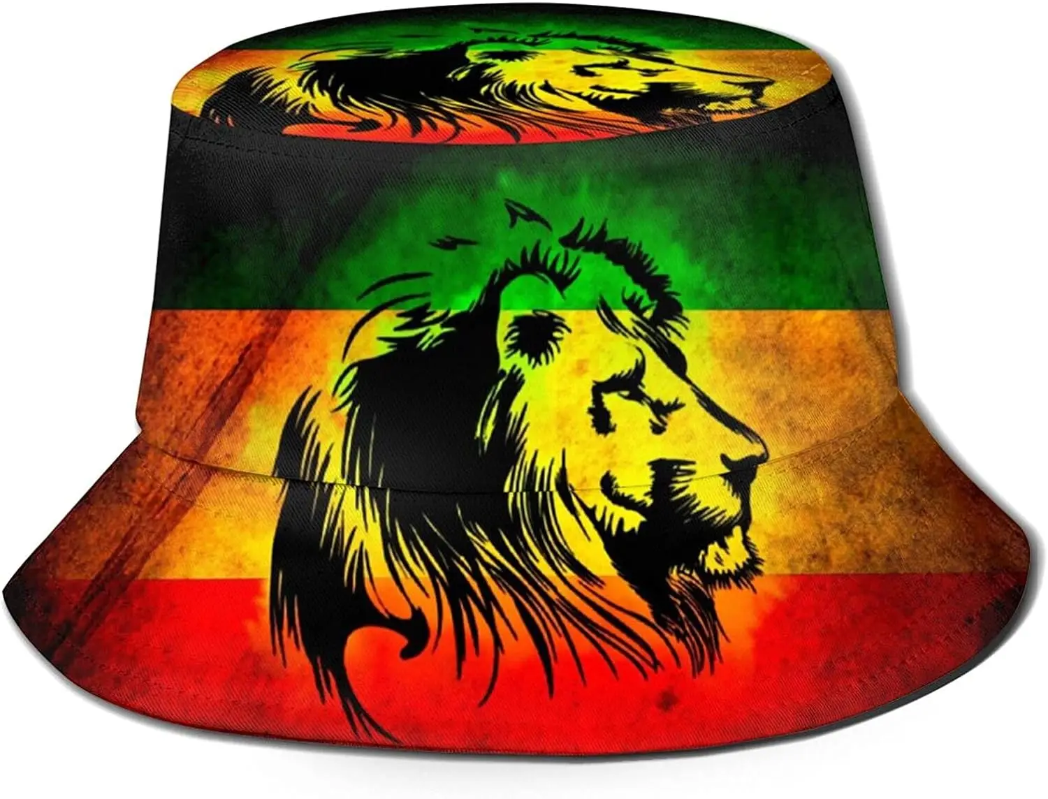 

Jamaican Lion Flag Bucket Hats Unisex Sun Hat Fisherman Cap Reversible for Women and Men, for Outdoor Summer Hiking